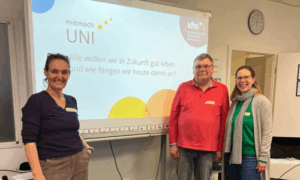 Die Kursleitungen der mitmachUni, Verena Senft, Dr. Horst Bokelmann und Claudia Hutten.