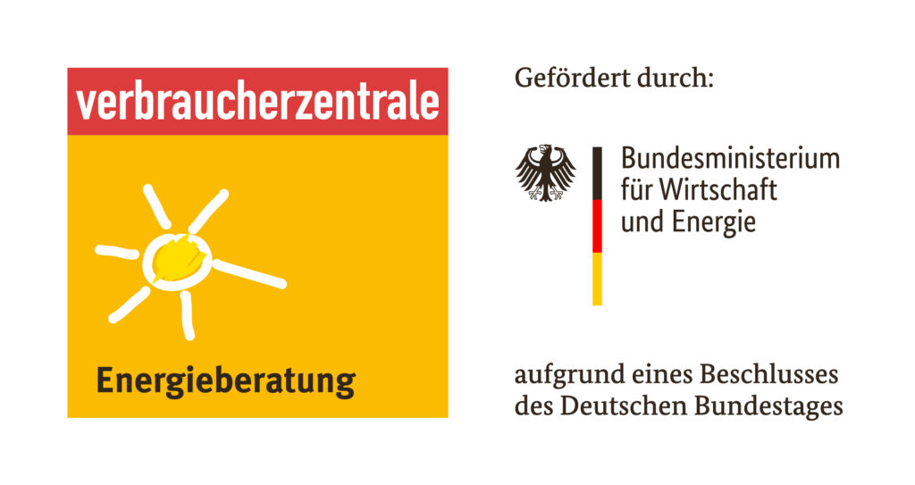 Logo der Energieberatung der Verbraucherzentrale Bayern. Das Bild enthält zudem einen Hinweis auf eine Förderung der Veranstaltung durch das Bundesministerium für Wirtschaft und Energie.