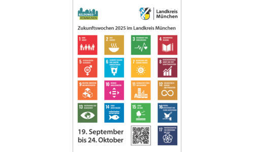 Flyer des Landratamts München zu den den Zukunftswochen 2025 im Landkreis München