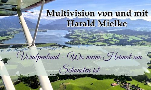 Multivisionsvortrag von Harald Mielke – „Voralpenland – Wo meine Heimat am schönsten ist“, Blick auf das bayerische Voralpenland aus dem Flugzeug.