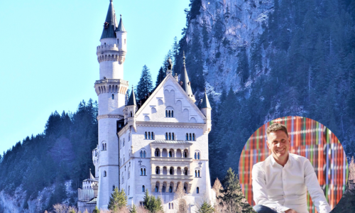 Schloss Neuschwanstein vor alpiner Kulisse – Sinnbild des bayerischen Idylls und Thema des Vortrags „Die Erfindung des bayerischen Idylls“ mit Georg Reichlmayr